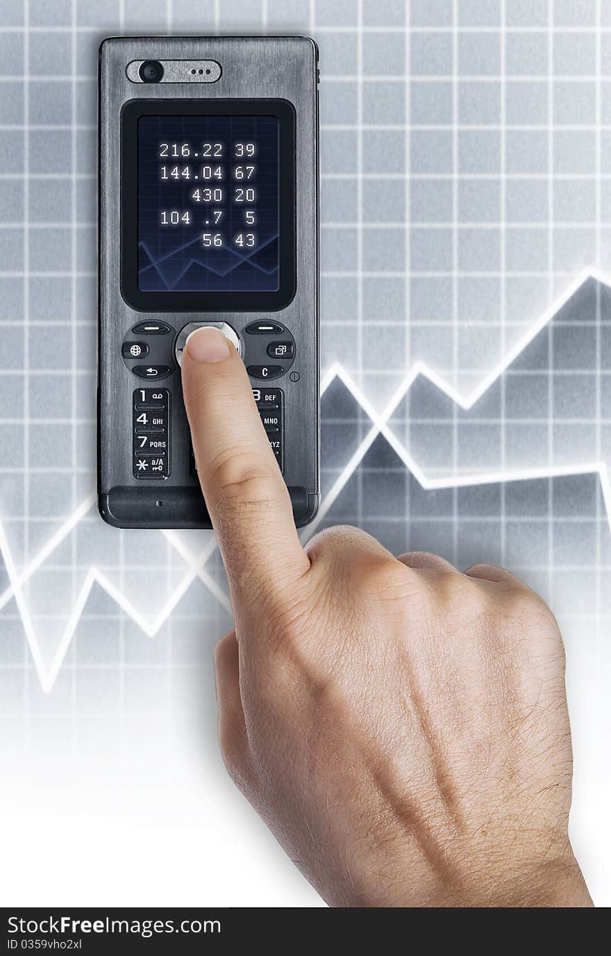 Close up view of mobile phone dialing up. Close up view of mobile phone dialing up