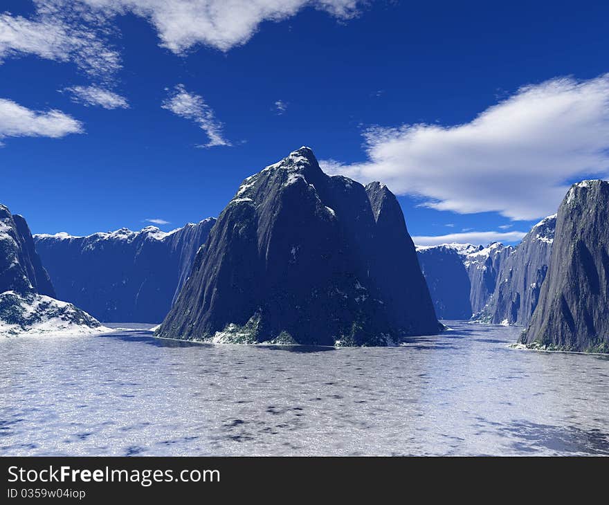 Icy lake