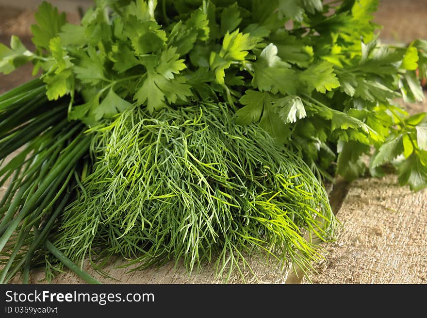 Fresh herbs in the kitchen