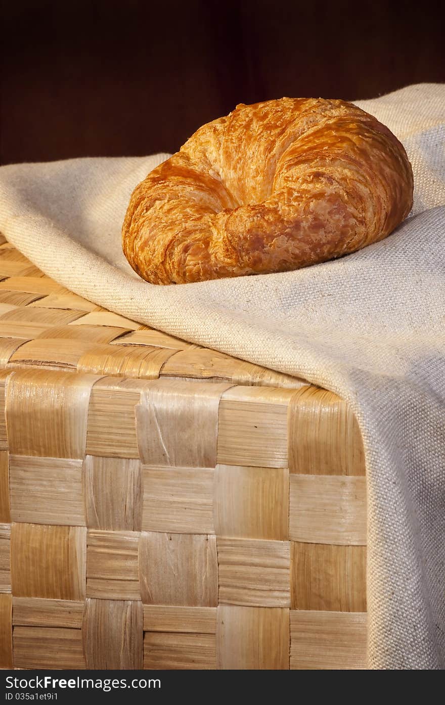 Freshly made breads croissant served for breakfast