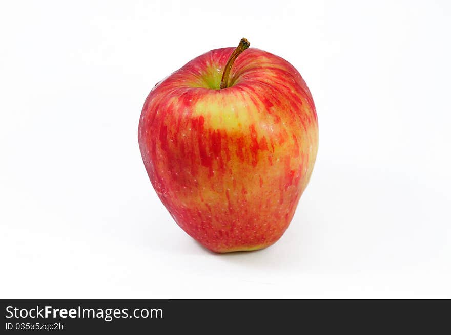 Single apple with white background