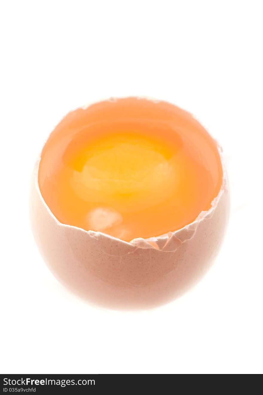 Open egg and yolk