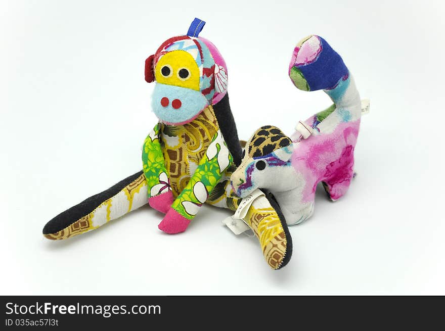 A set of toys on the white background. A set of toys on the white background