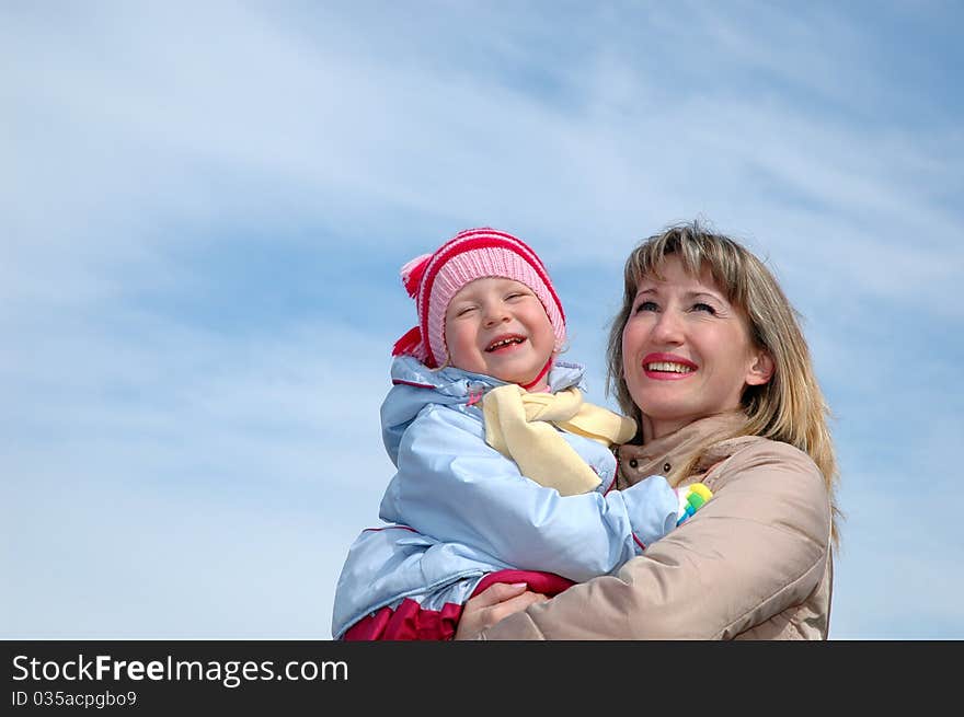 Happy family. Portrait of Mother and child