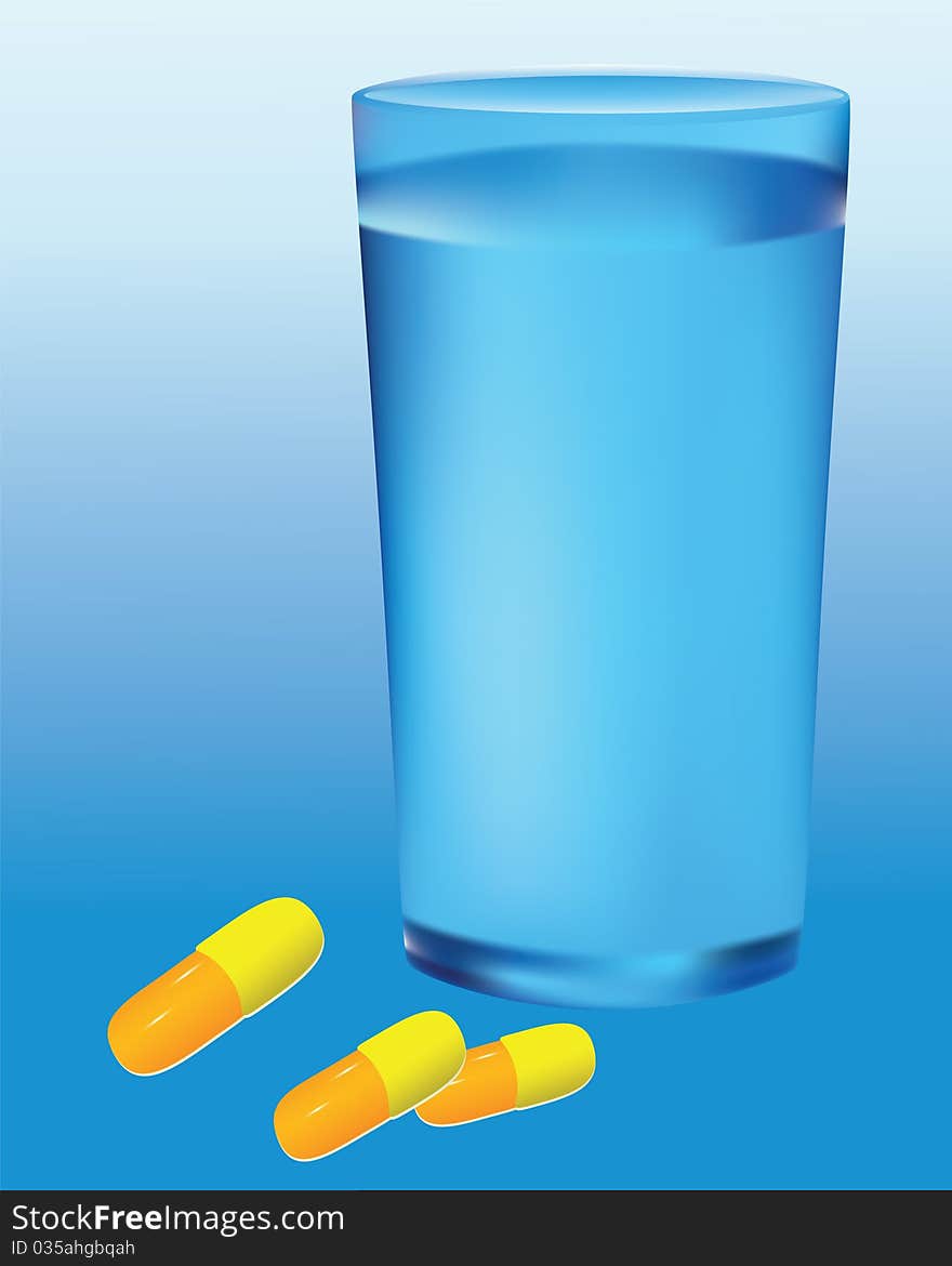 Water And Capsules.