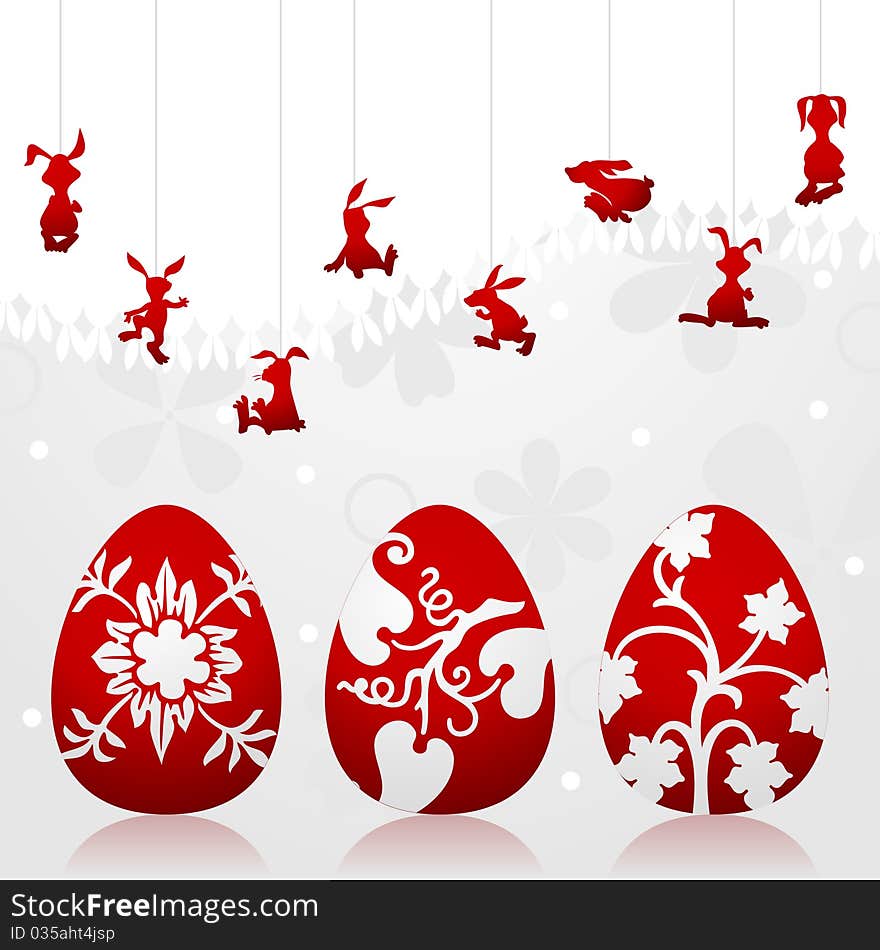 Easter background with hares. A illustration. Easter background with hares. A illustration