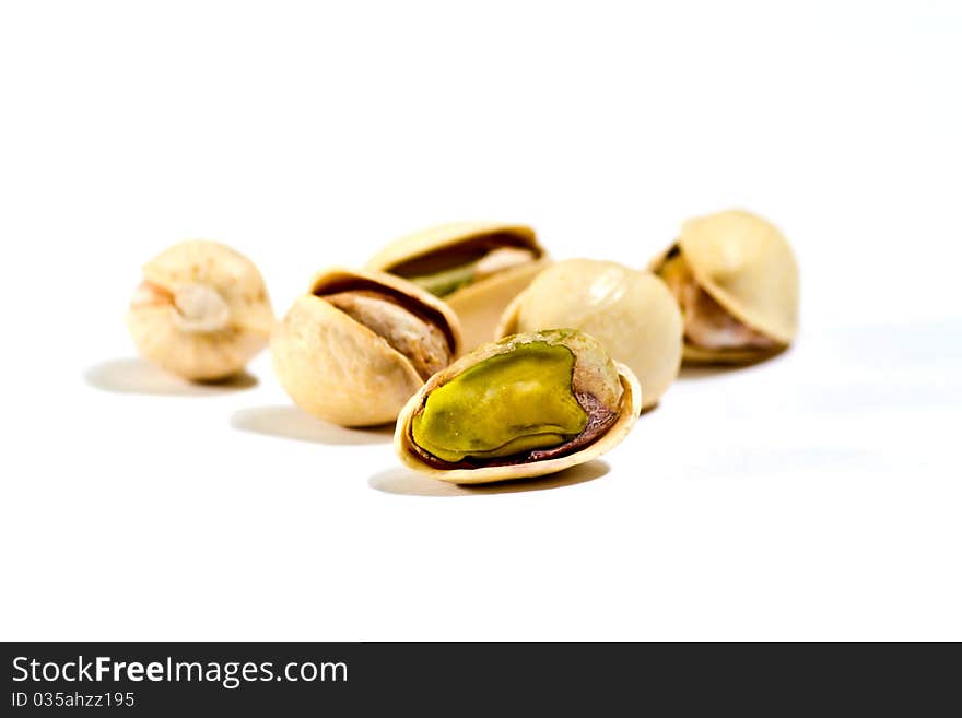 Closeup image of pistachios