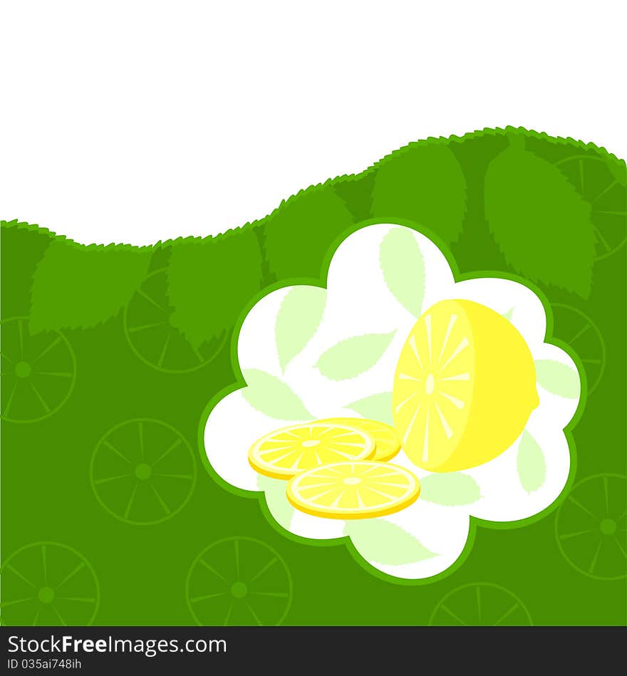 Natural background with a lemon. A illustration. Natural background with a lemon. A illustration