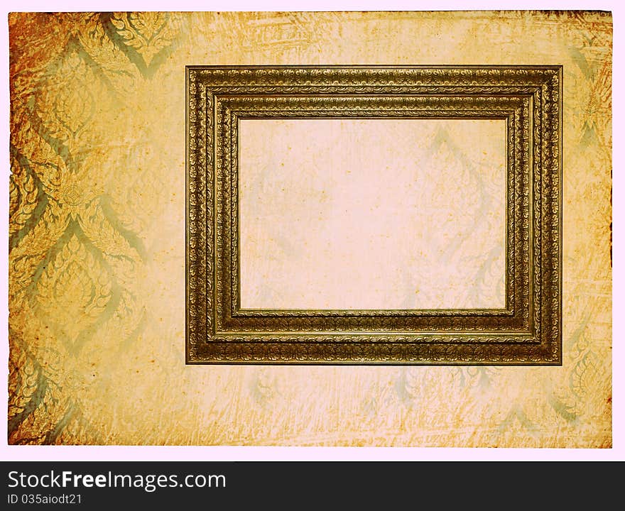 Photoframe on vintage paper