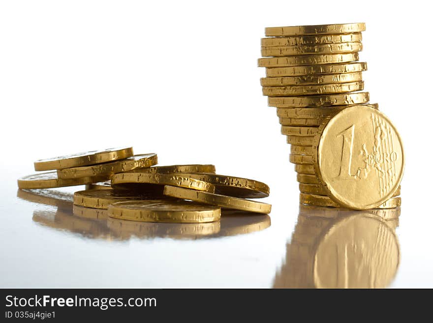 Euro Coin On White Background