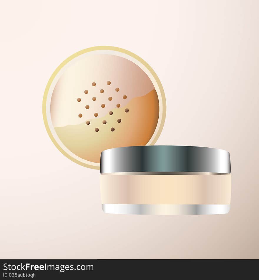 Vector isolated powder on beige background. Vector isolated powder on beige background