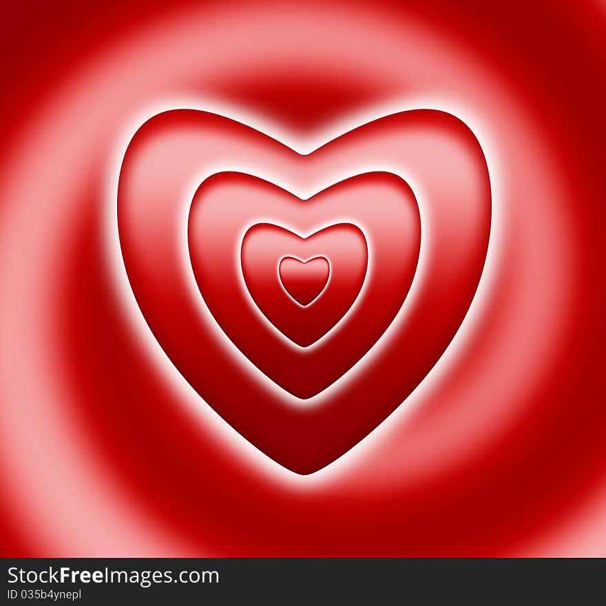 Red Heart On Spiral