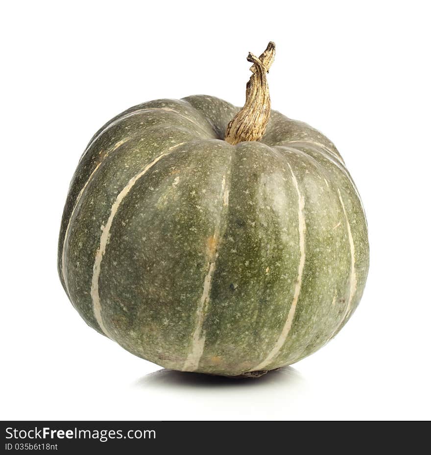 Beautiful ripe pumpkin on a white background for your design