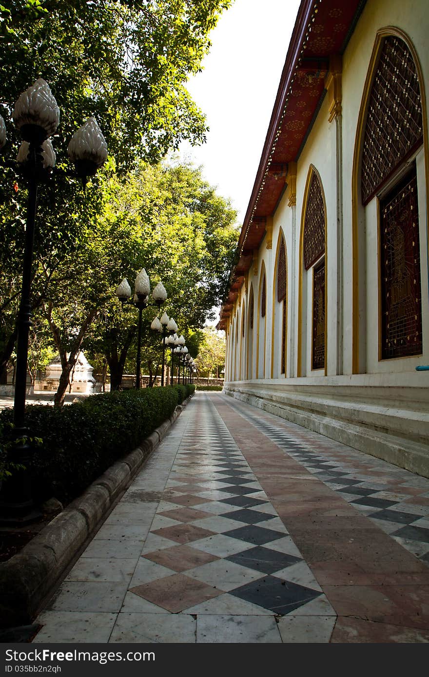 Footpath in temple