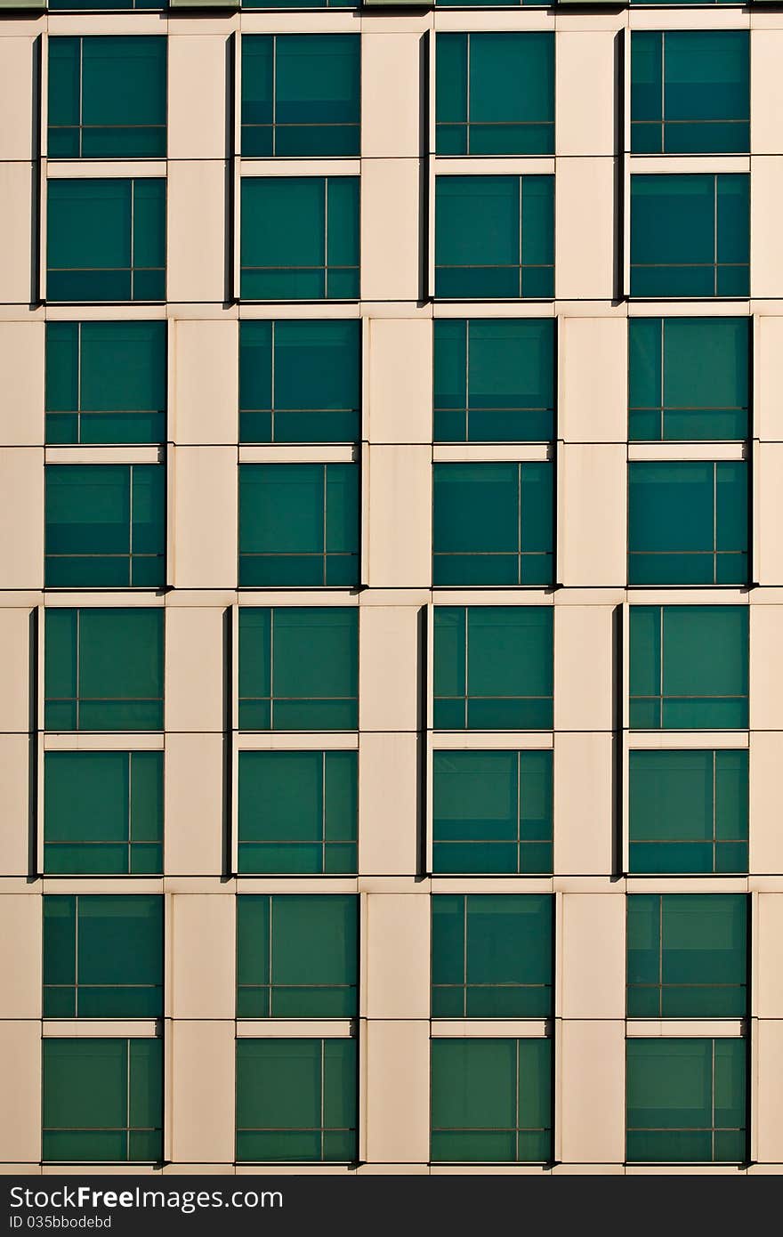 Green window in building