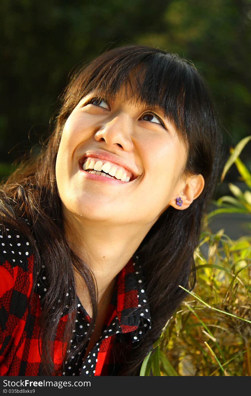 Asian girl who is smiling