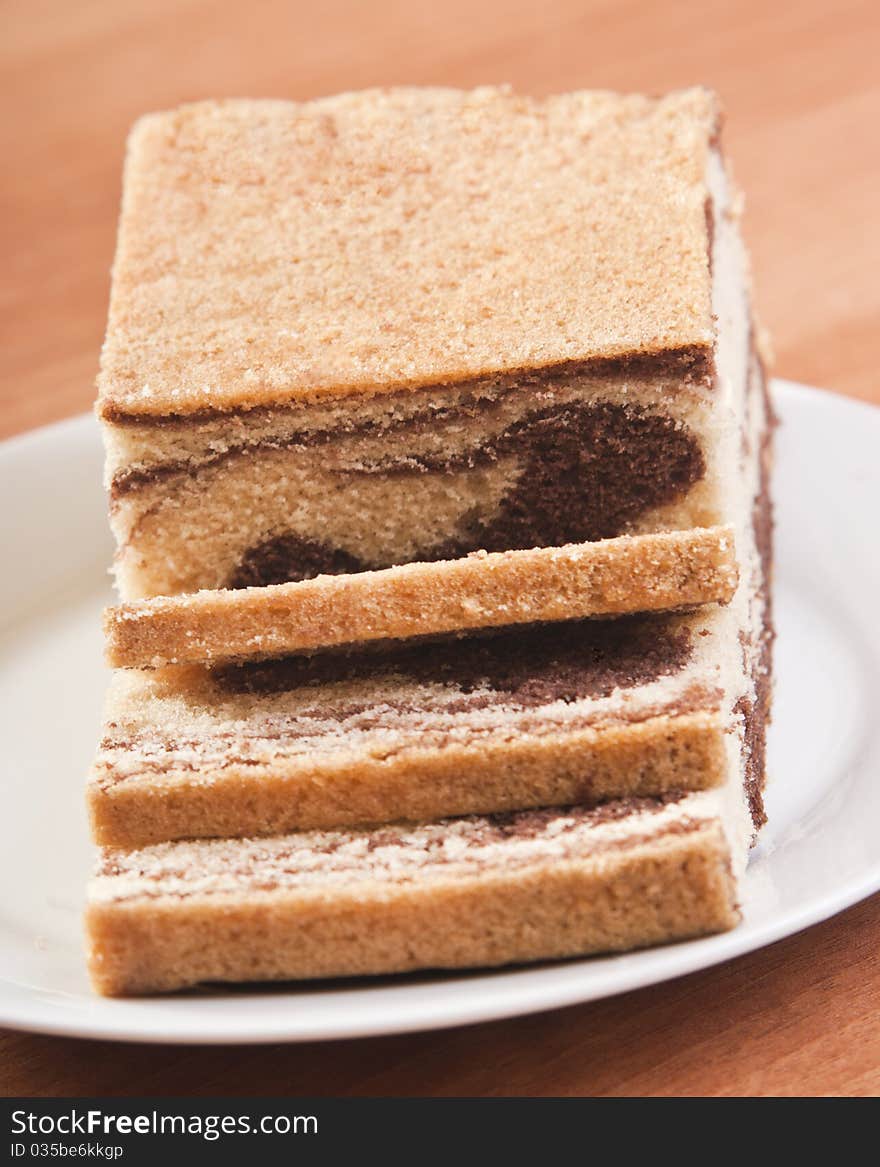 Sliced cake