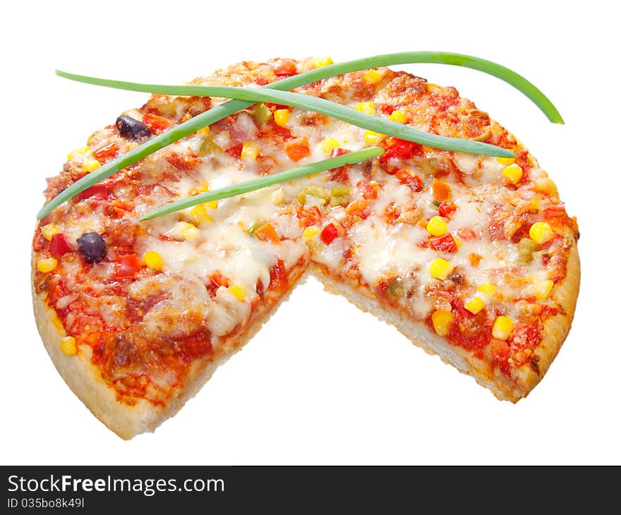 Pizza on a white background isolated