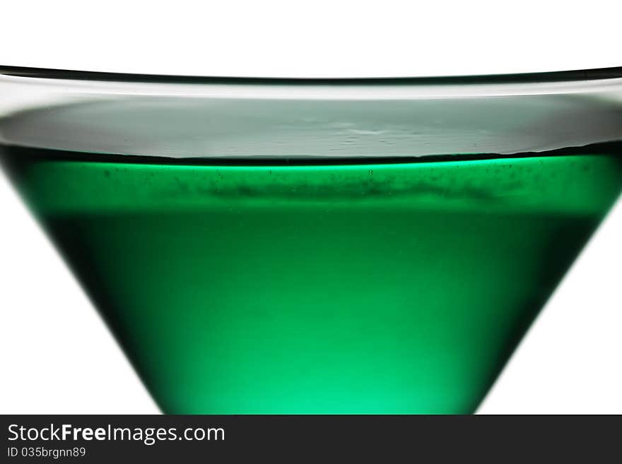 Green cocktail isolated on the white background