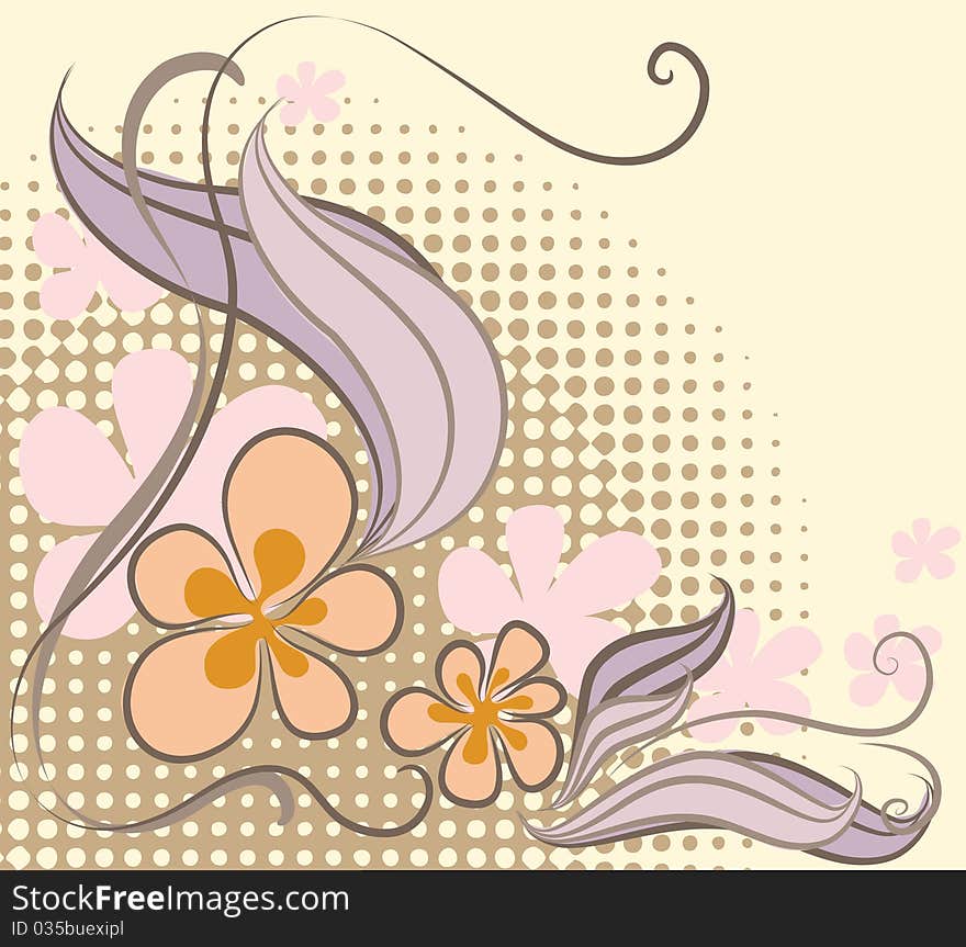 Background with decorative light flowers. Background with decorative light flowers