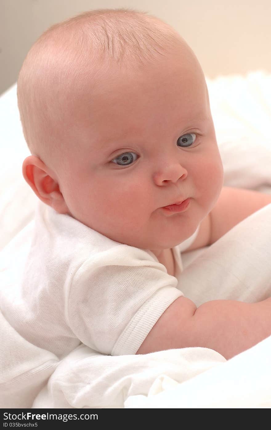 Portrait a baby boy with blue eyes