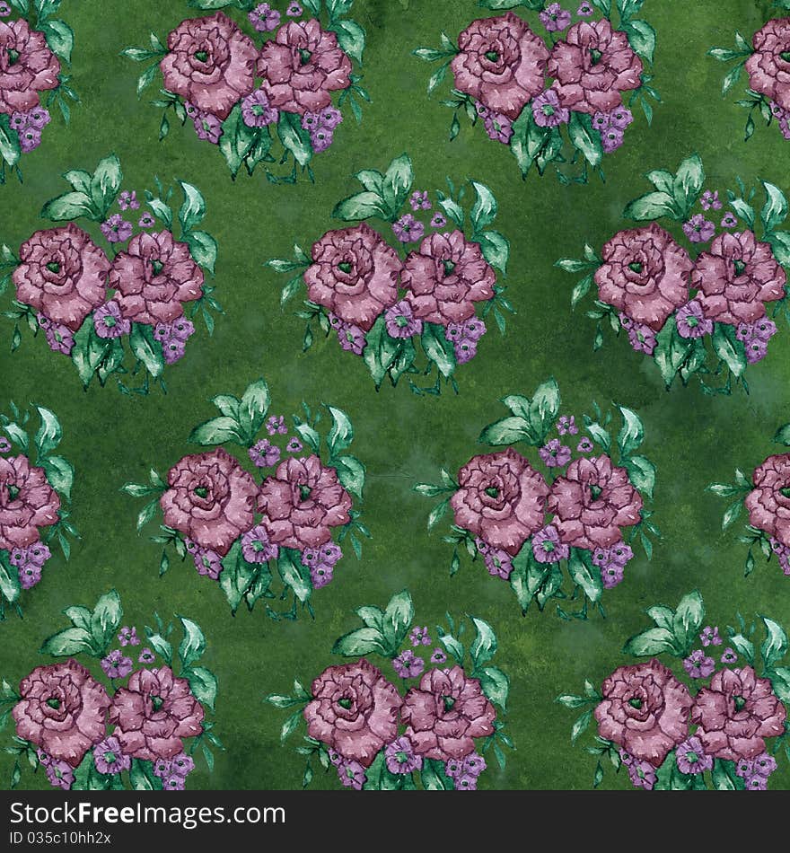 Decorative texture with rose flowers. Decorative texture with rose flowers.