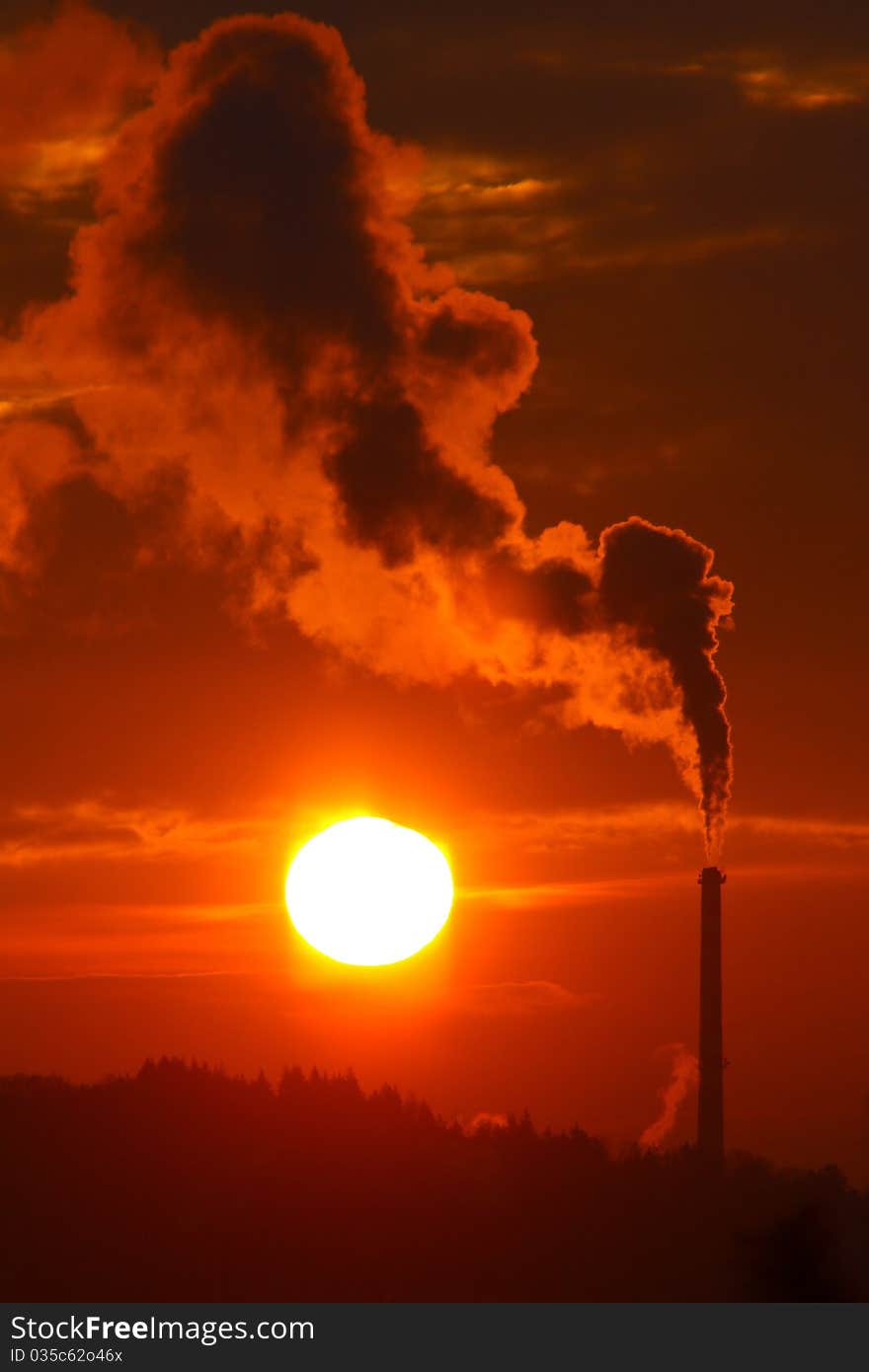 Sunrise And Smokestack