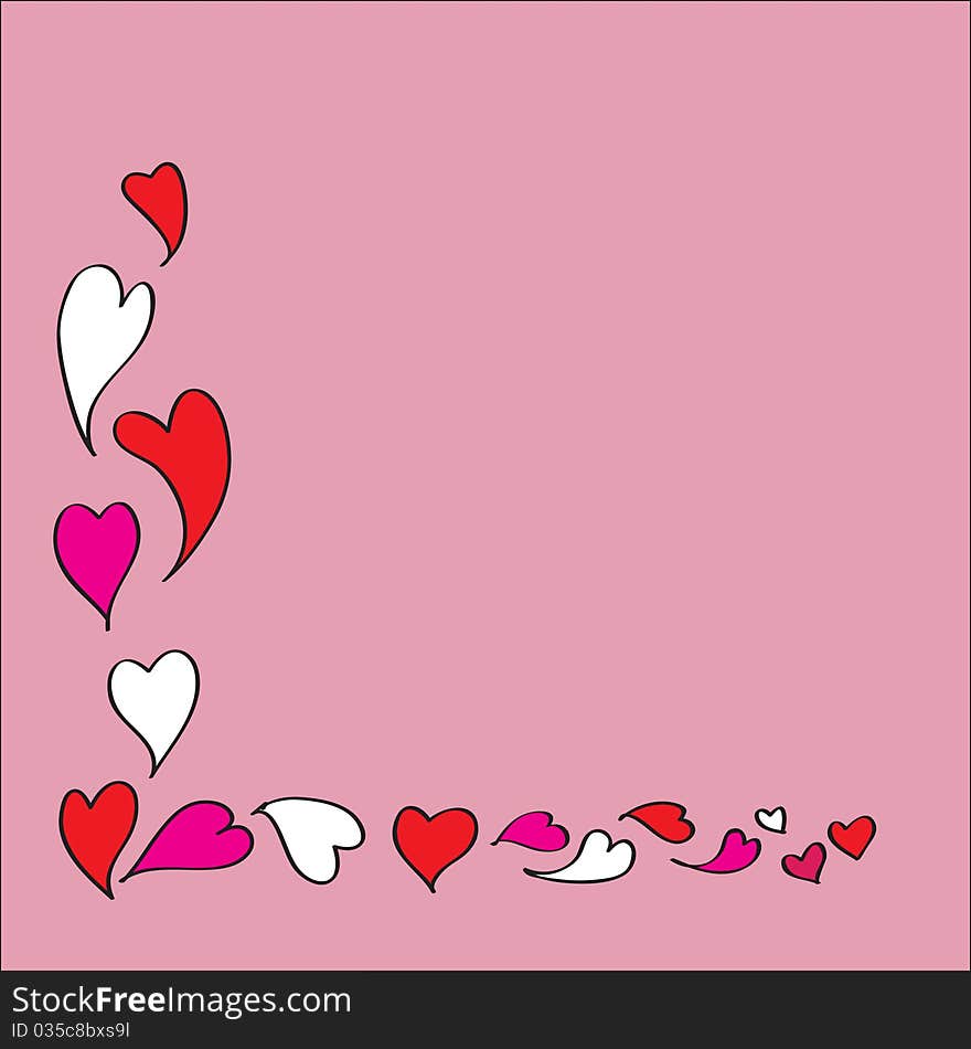 Hearts frame for love season  with place for your message