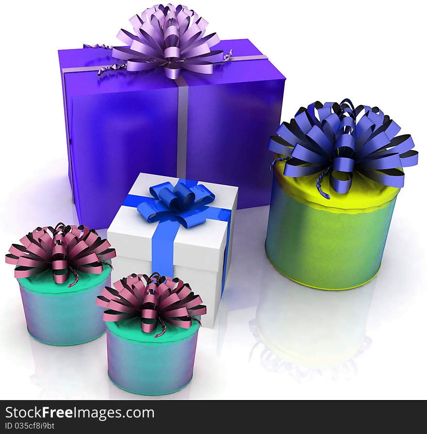 Beautiful gift boxes on a white background