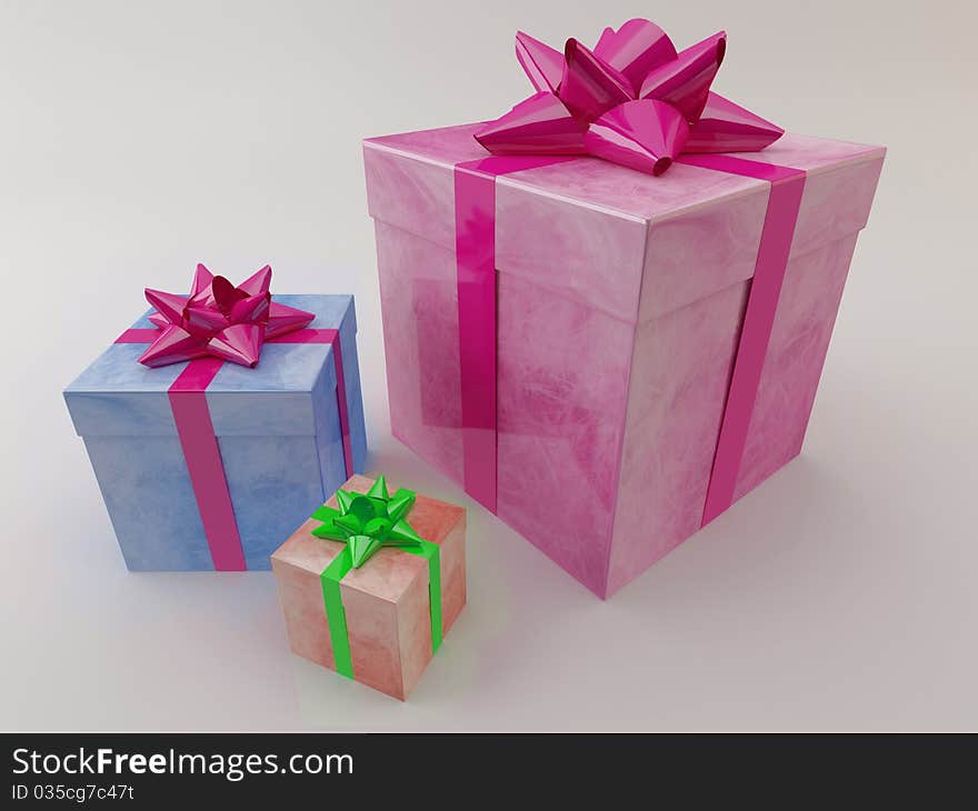 Beautiful gift boxes on a white background