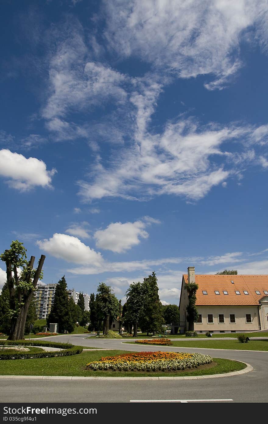 Park with a nice sky