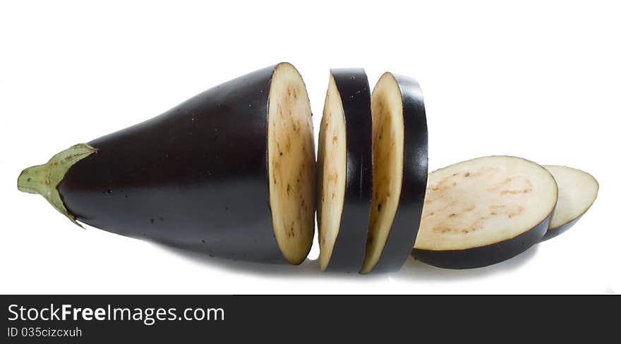 Black aubergine with rings isolated on the white