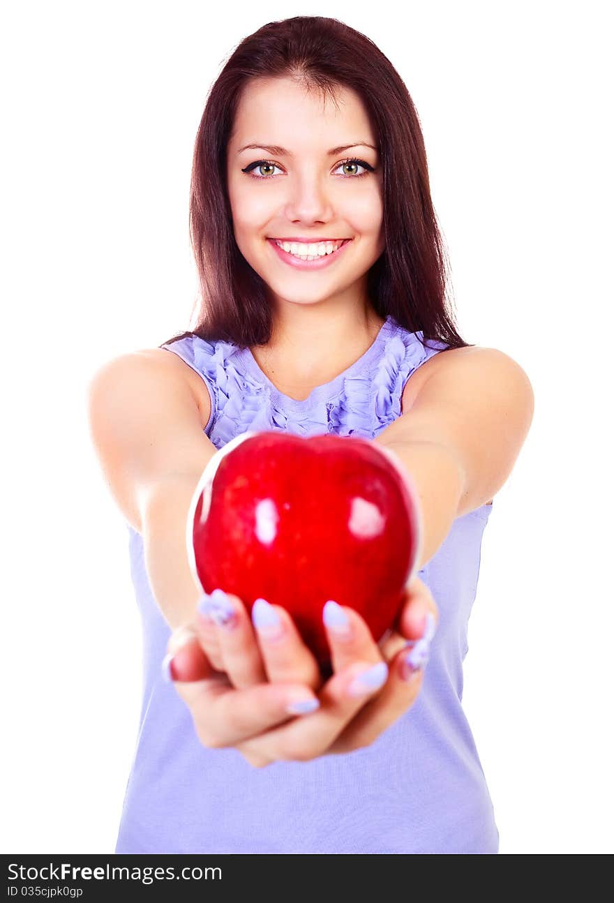 Girl with an apple