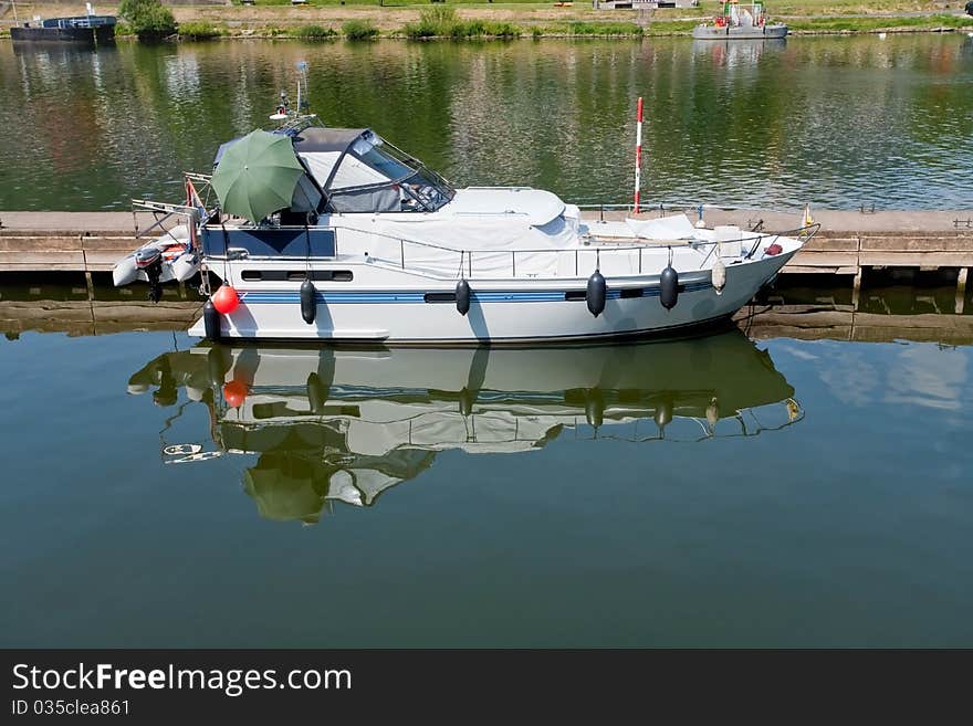 Pleasure boat on river Moselle, Cochem, Germany. Pleasure boat on river Moselle, Cochem, Germany