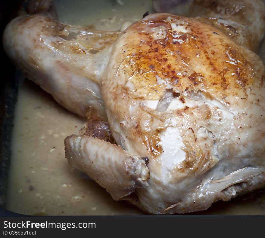 Roast chicken in the oven