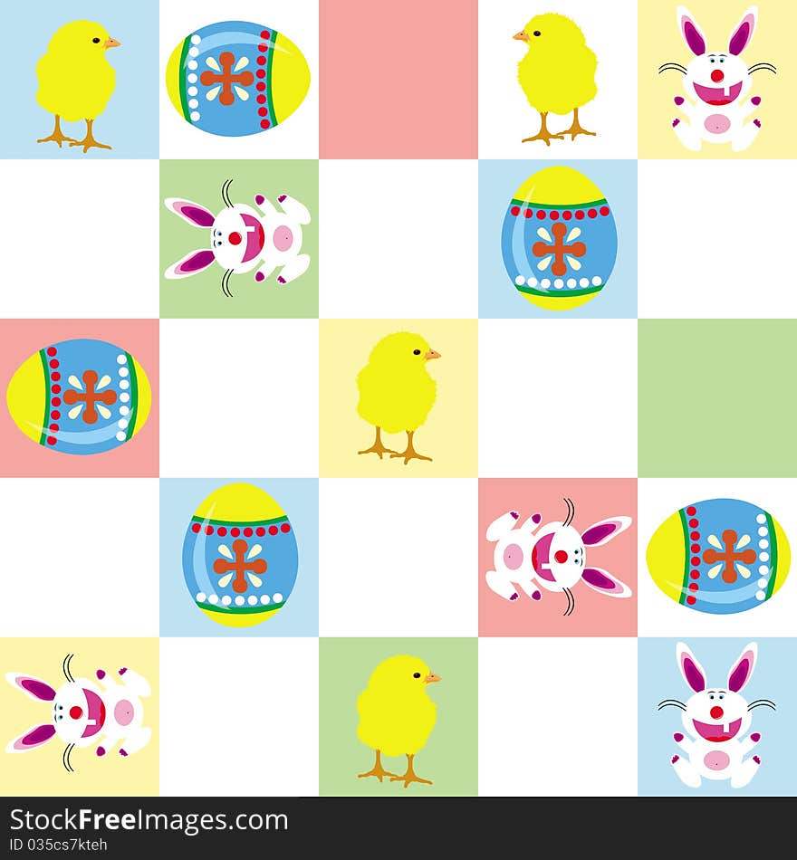 Easter bunny and chick pattern