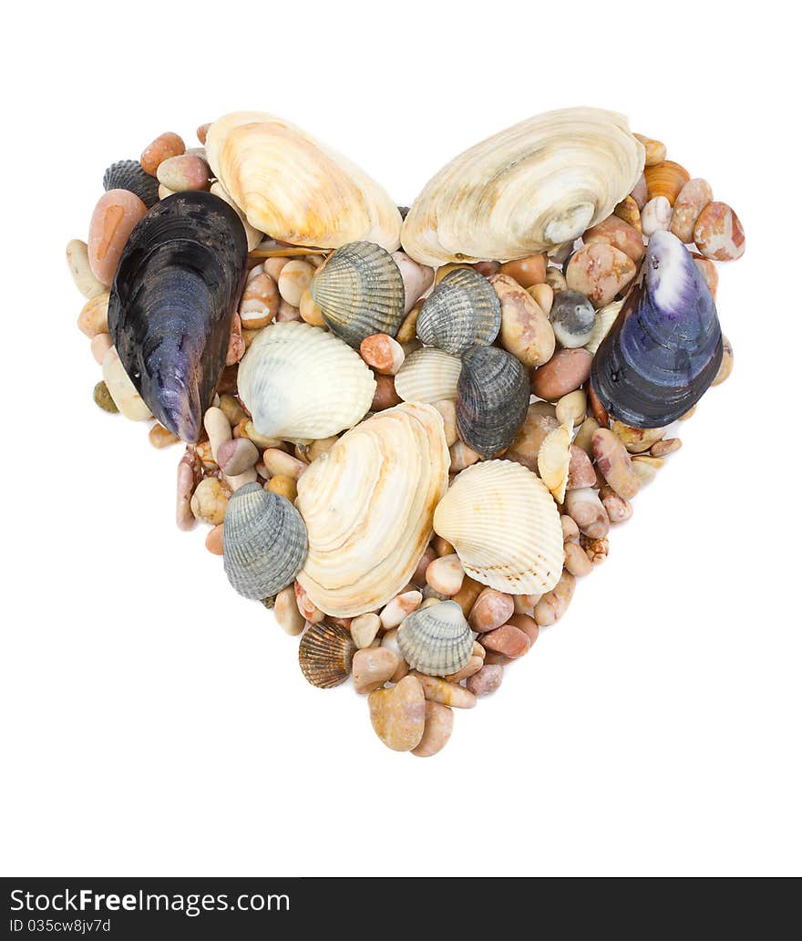 Heart From Seashells And Stones