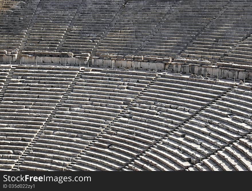 Ruins of Epidaurus amphitheater, Greece - archaeology background