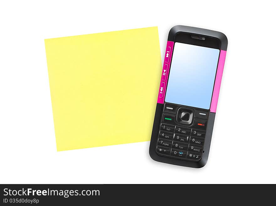 Mobile phone and note paper