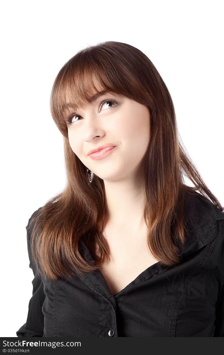 Casual girl standing up over a white background. Casual girl standing up over a white background