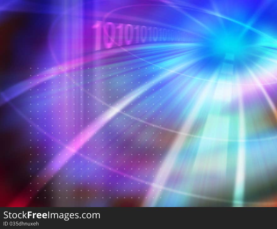 3D light beam explosion background. 3D light beam explosion background