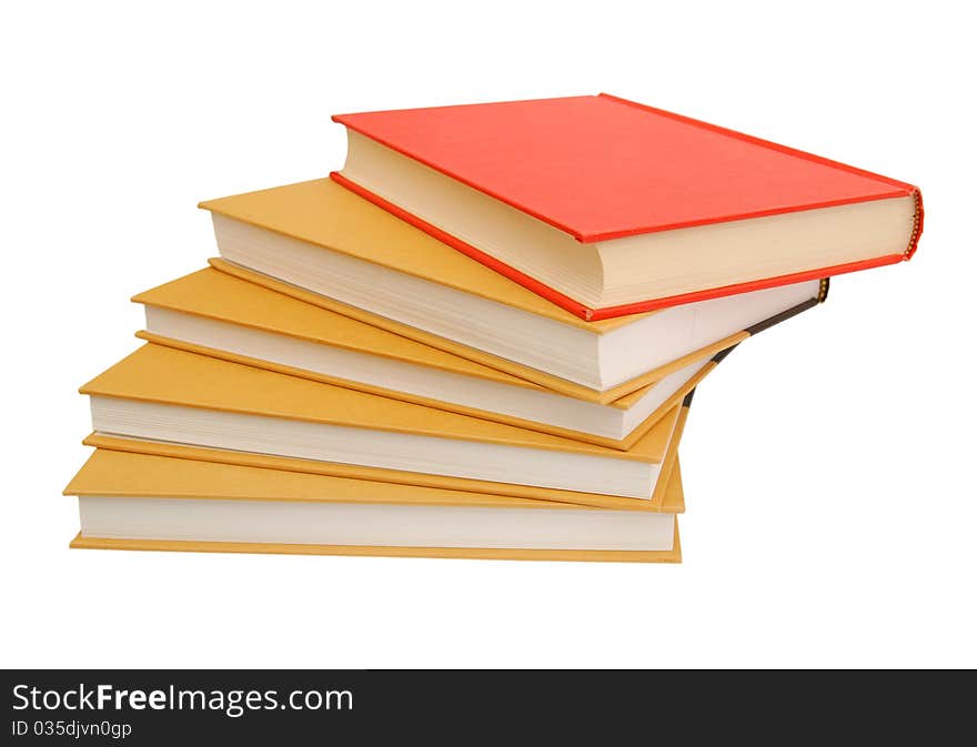 Stack of books isolated on the white background. Stack of books isolated on the white background