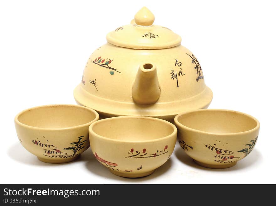 Chinese Teapot With Cups