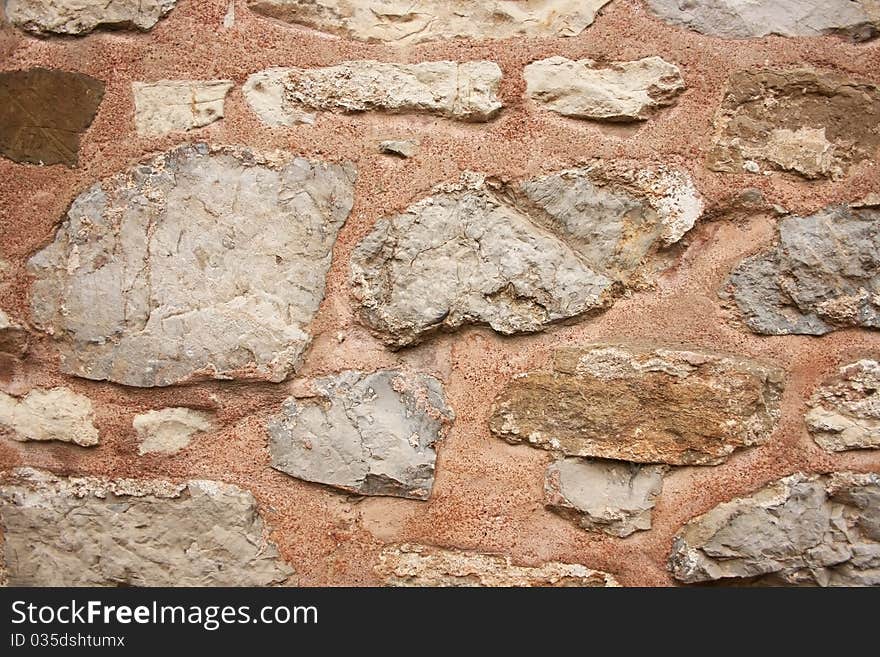 Old stone wall,close up.