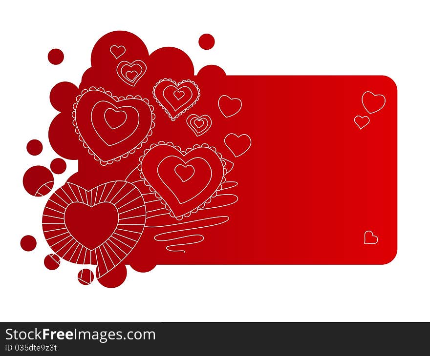 Red Frame With Contour Hearts