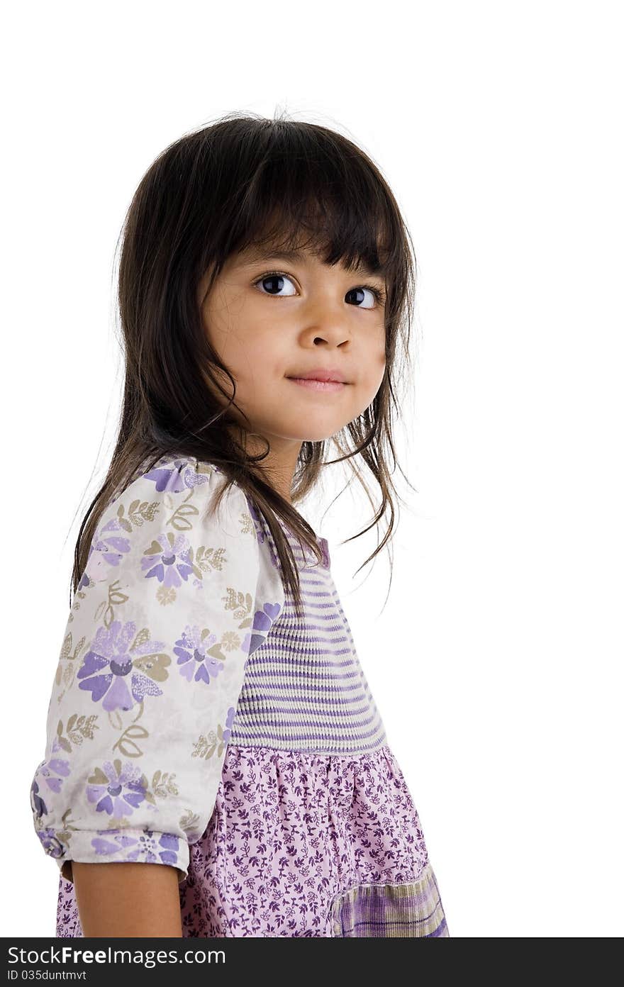 Portrait of a cute little eurasian girl, isolated on white background. Portrait of a cute little eurasian girl, isolated on white background