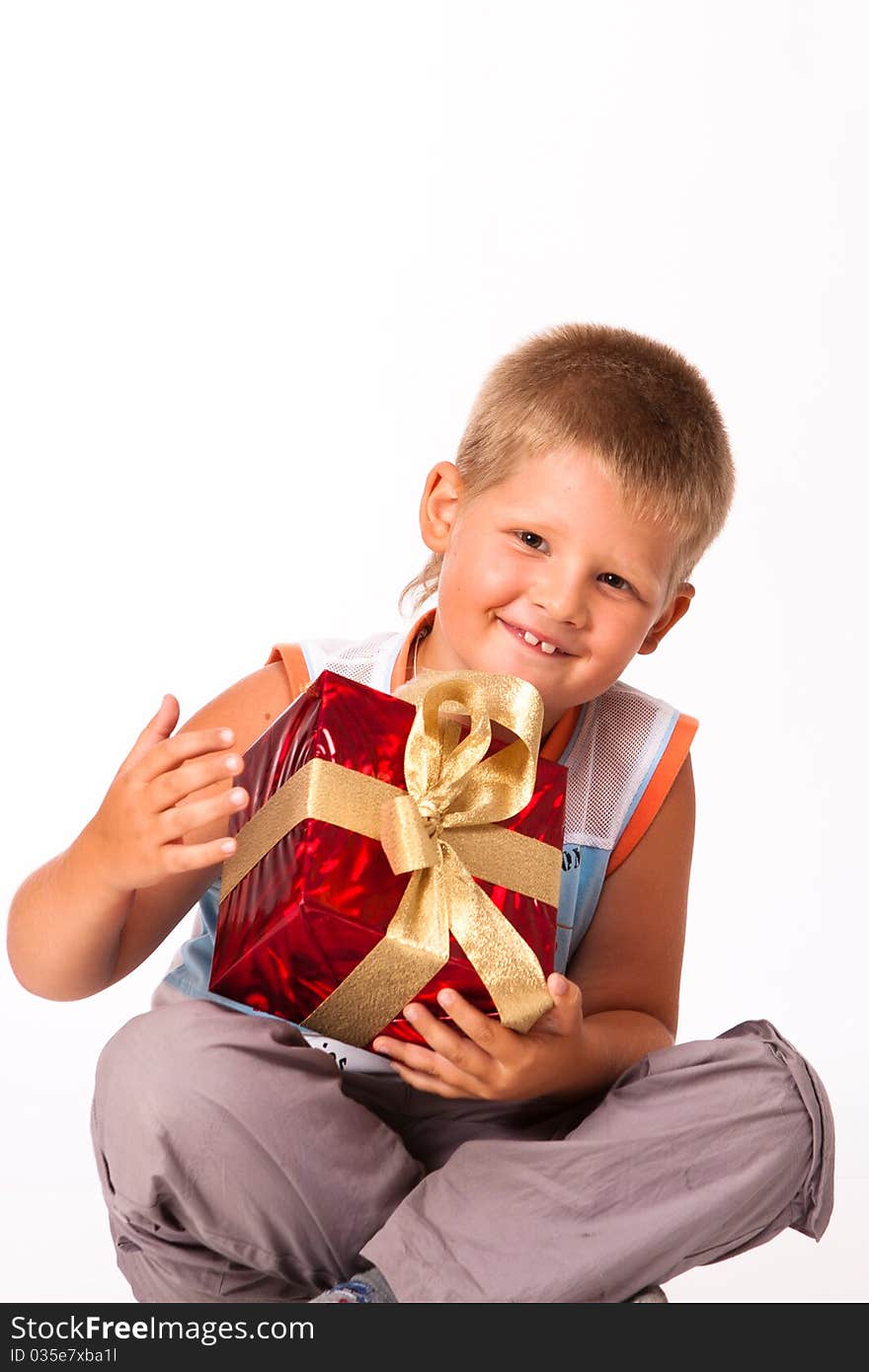 Little boy with a gift