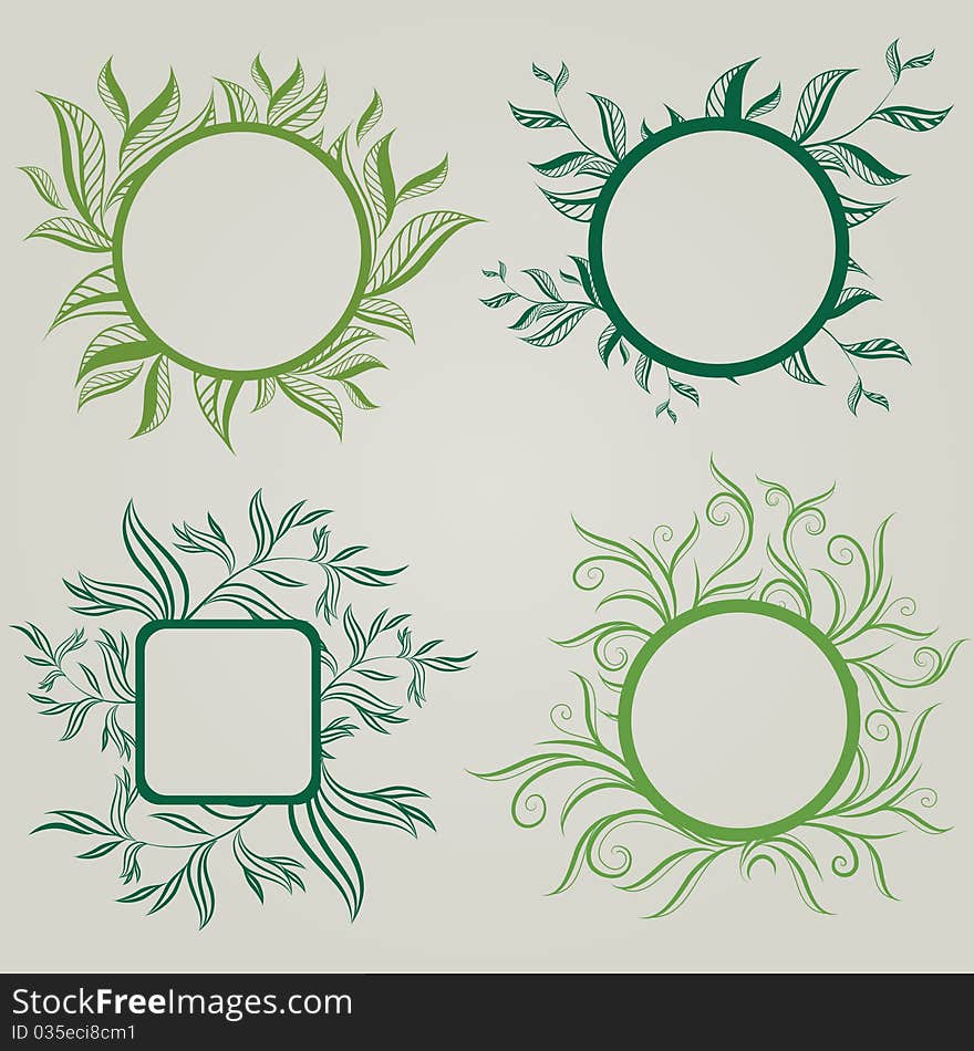 Vector set of leafs frames (from my big Floral collection)