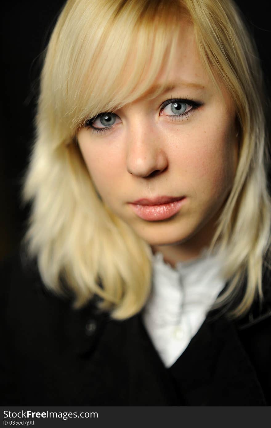 An image of a young girl close-up. An image of a young girl close-up