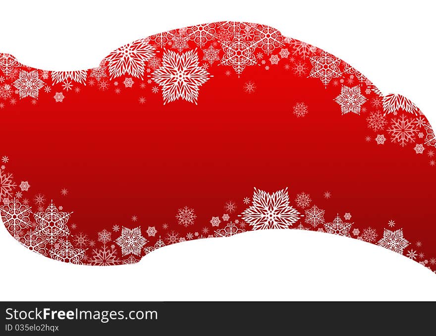 Winter background red& white snowflakes as a blank. Winter background red& white snowflakes as a blank